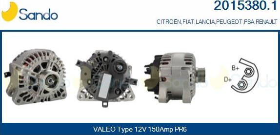 Sando 2015380.1 - Alternatore www.autoricambi360.it