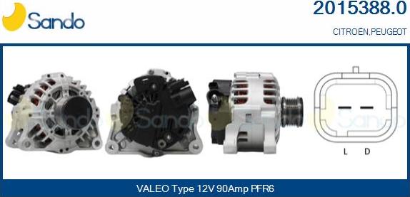 Sando 2015388.0 - Alternatore www.autoricambi360.it