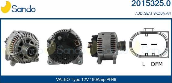 Sando 2015325.0 - Alternatore www.autoricambi360.it