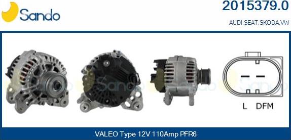 Sando 2015379.0 - Alternatore www.autoricambi360.it
