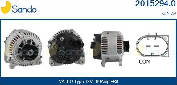 Sando 2015294.0 - Alternatore www.autoricambi360.it