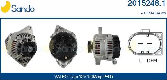 Sando 2015248.1 - Alternatore www.autoricambi360.it