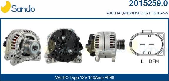Sando 2015259.0 - Alternatore www.autoricambi360.it