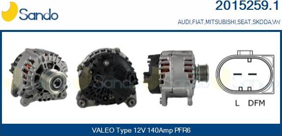 Sando 2015259.1 - Alternatore www.autoricambi360.it