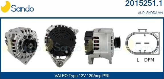 Sando 2015251.1 - Alternatore www.autoricambi360.it
