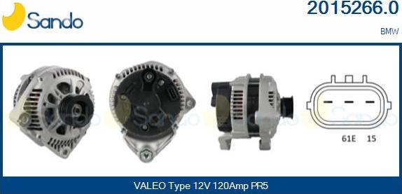 Sando 2015266.0 - Alternatore www.autoricambi360.it