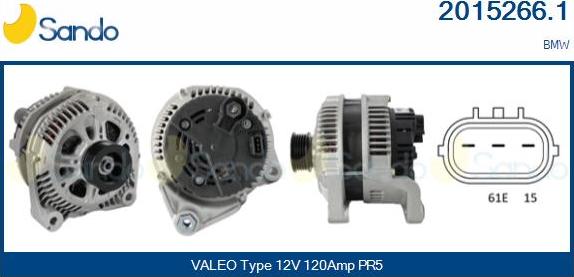 Sando 2015266.1 - Alternatore www.autoricambi360.it