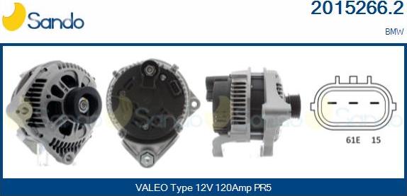 Sando 2015266.2 - Alternatore www.autoricambi360.it