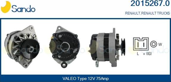 Sando 2015267.0 - Alternatore www.autoricambi360.it