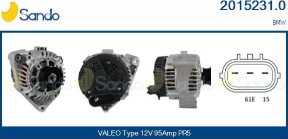 Sando 2015231.0 - Alternatore www.autoricambi360.it
