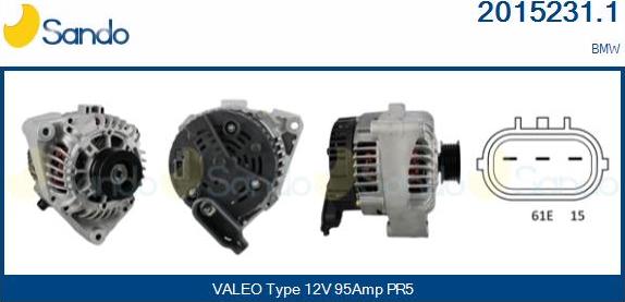 Sando 2015231.1 - Alternatore www.autoricambi360.it