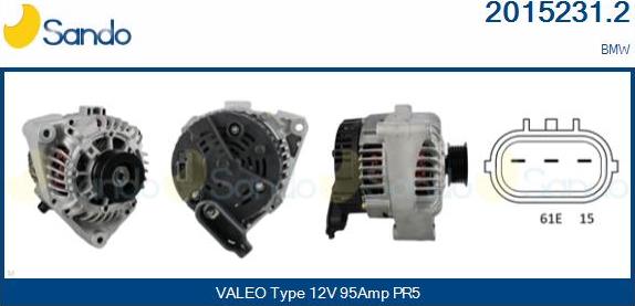 Sando 2015231.2 - Alternatore www.autoricambi360.it