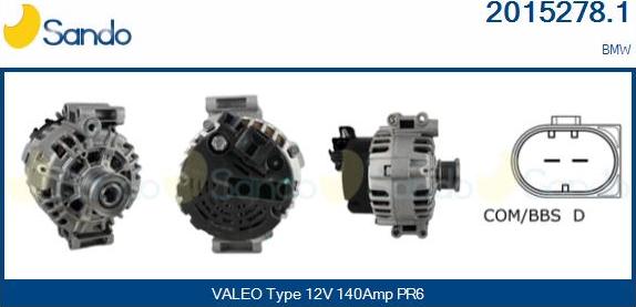 Sando 2015278.1 - Alternatore www.autoricambi360.it