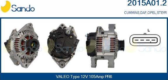 Sando 2015A01.2 - Alternatore www.autoricambi360.it
