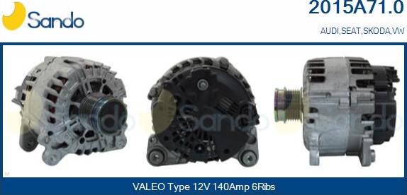 Sando 2015A71.0 - Alternatore www.autoricambi360.it