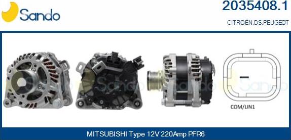 Sando 2035408.1 - Alternatore www.autoricambi360.it