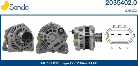 Sando 2035402.0 - Alternatore www.autoricambi360.it