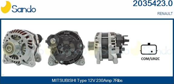 Sando 2035423.0 - Alternatore www.autoricambi360.it