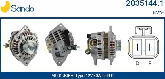 Sando 2035144.1 - Alternatore www.autoricambi360.it
