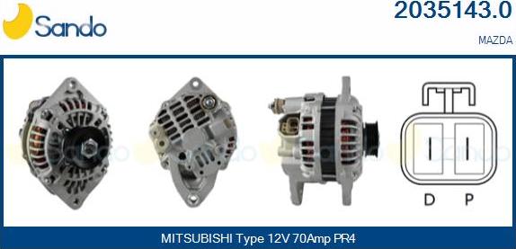 Sando 2035143.0 - Alternatore www.autoricambi360.it