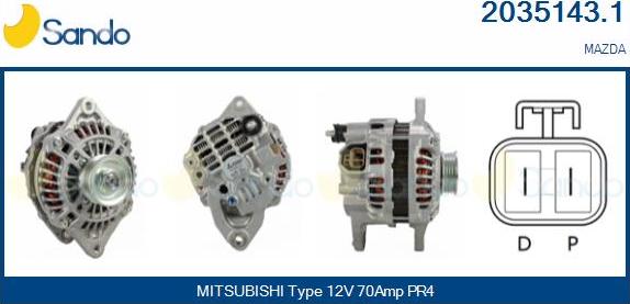 Sando 2035143.1 - Alternatore www.autoricambi360.it