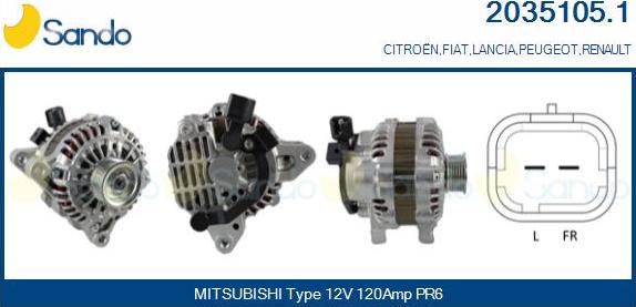 Sando 2035105.1 - Alternatore www.autoricambi360.it