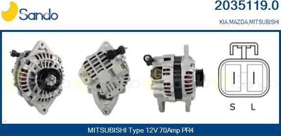 Sando 2035119.0 - Alternatore www.autoricambi360.it