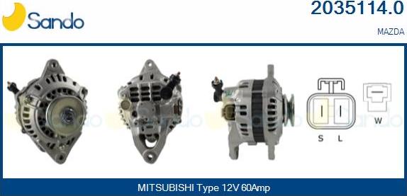 Sando 2035114.0 - Alternatore www.autoricambi360.it