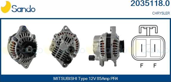 Sando 2035118.0 - Alternatore www.autoricambi360.it