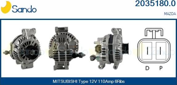 Sando 2035180.0 - Alternatore www.autoricambi360.it