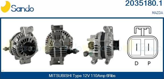 Sando 2035180.1 - Alternatore www.autoricambi360.it