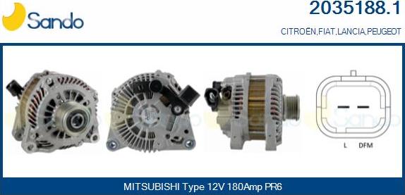 Sando 2035188.1 - Alternatore www.autoricambi360.it