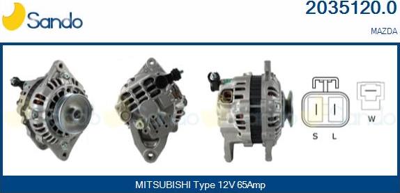 Sando 2035120.0 - Alternatore www.autoricambi360.it