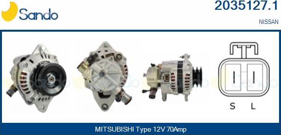 Sando 2035127.1 - Alternatore www.autoricambi360.it
