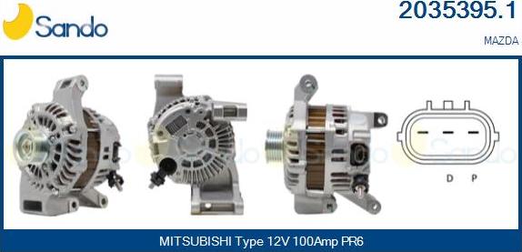 Sando 2035395.1 - Alternatore www.autoricambi360.it