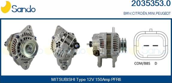 Sando 2035353.0 - Alternatore www.autoricambi360.it