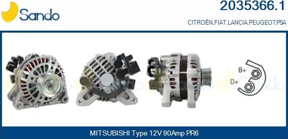 Sando 2035366.1 - Alternatore www.autoricambi360.it