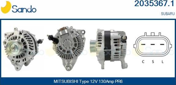 Sando 2035367.1 - Alternatore www.autoricambi360.it