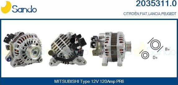 Sando 2035311.0 - Alternatore www.autoricambi360.it