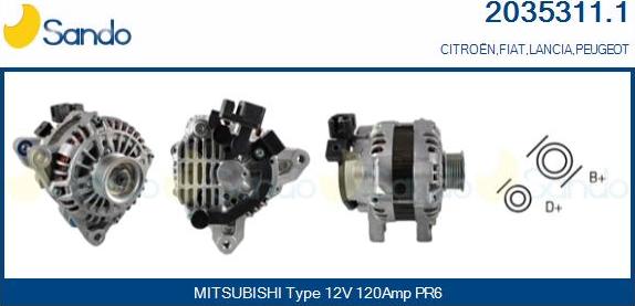 Sando 2035311.1 - Alternatore www.autoricambi360.it