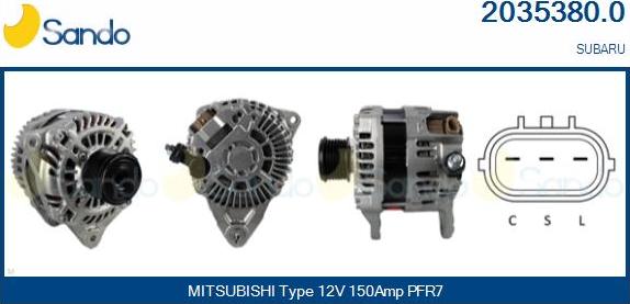 Sando 2035380.0 - Alternatore www.autoricambi360.it
