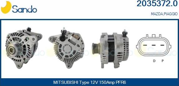 Sando 2035372.0 - Alternatore www.autoricambi360.it
