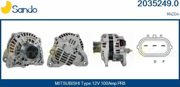 Sando 2035249.0 - Alternatore www.autoricambi360.it