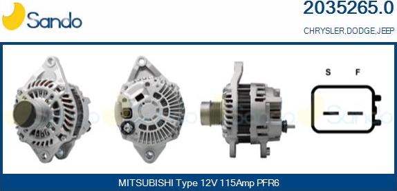 Sando 2035265.0 - Alternatore www.autoricambi360.it