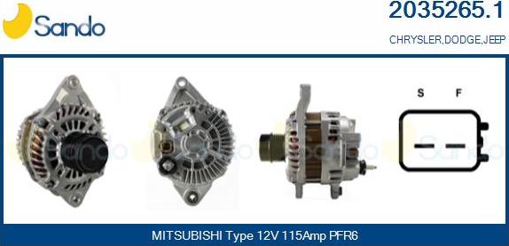 Sando 2035265.1 - Alternatore www.autoricambi360.it