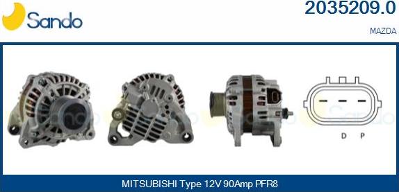 Sando 2035209.0 - Alternatore www.autoricambi360.it