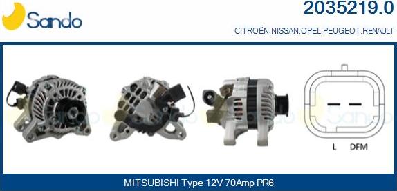 Sando 2035219.0 - Alternatore www.autoricambi360.it