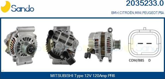 Sando 2035233.0 - Alternatore www.autoricambi360.it