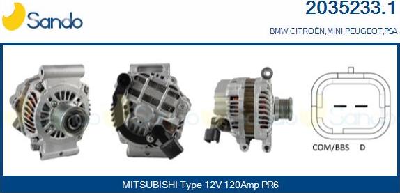 Sando 2035233.1 - Alternatore www.autoricambi360.it