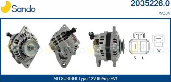 Sando 2035226.0 - Alternatore www.autoricambi360.it
